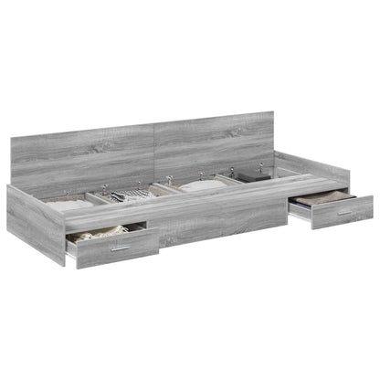 Struttura del letto con testiera Grigio Sonoma 98.5 x 200 cm