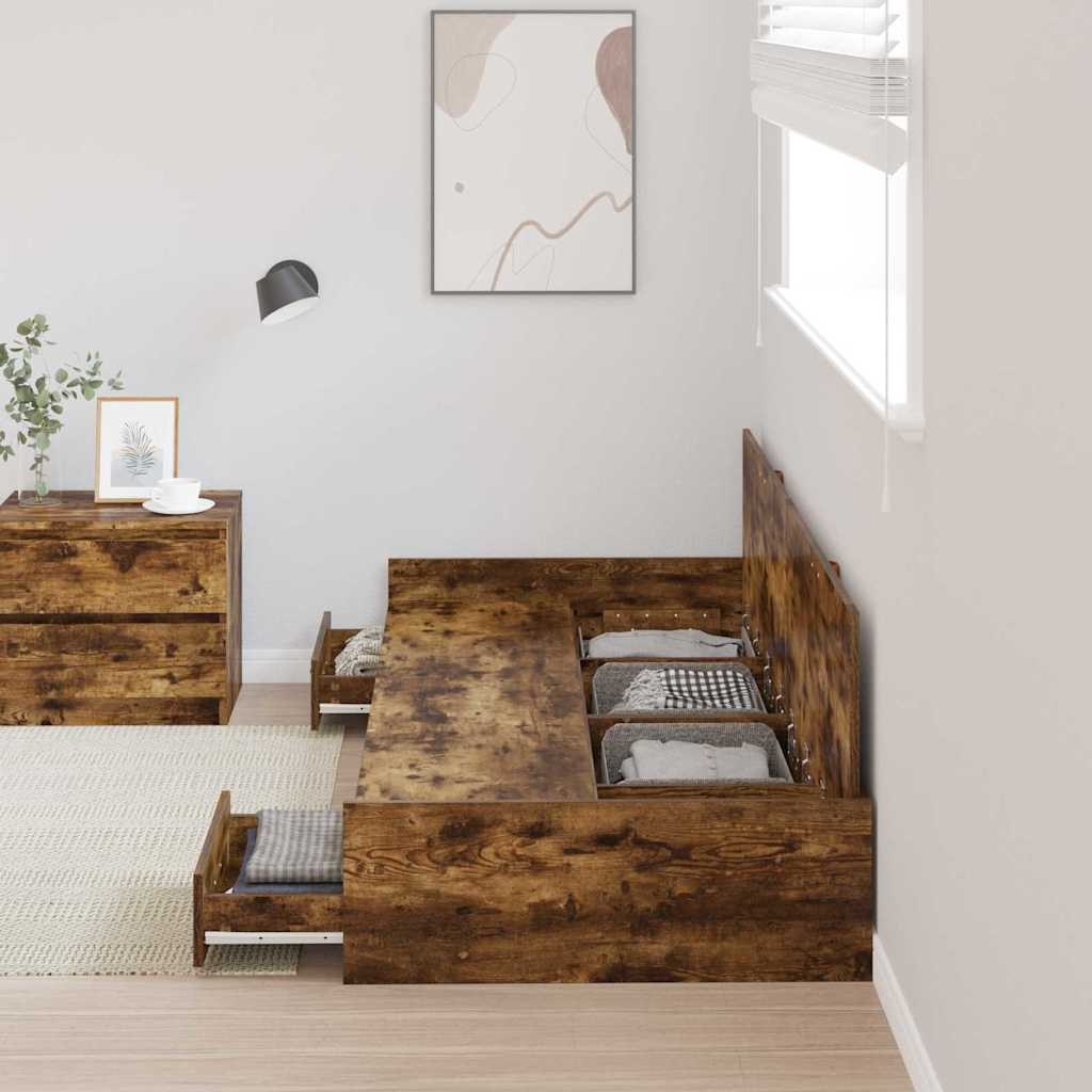 Struttura del letto con testiera Legno vecchio 100 x 200 cm