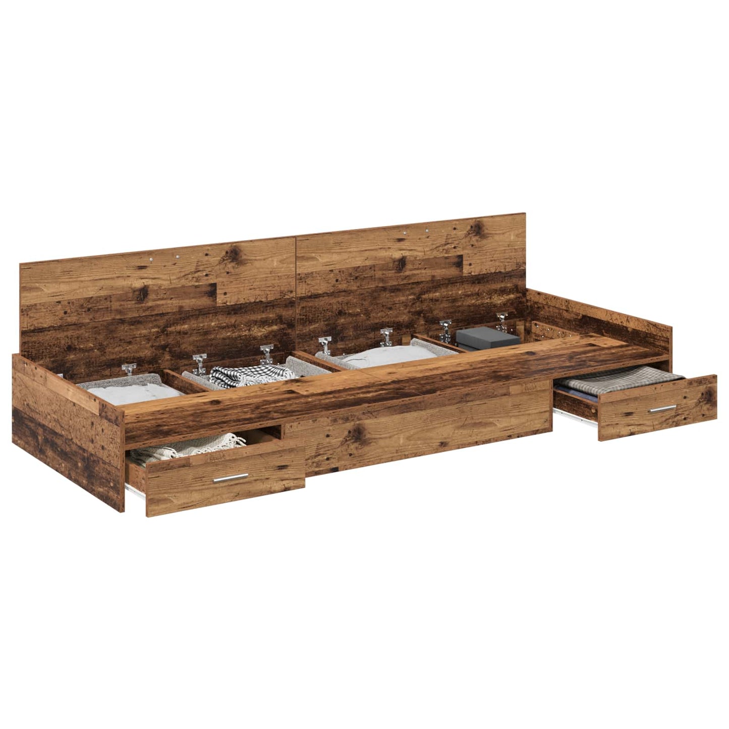 Struttura del letto con testiera Legno vecchio 98.5 x 200 cm