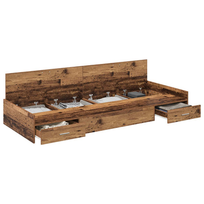 Struttura del letto con testiera Legno vecchio 98.5 x 200 cm