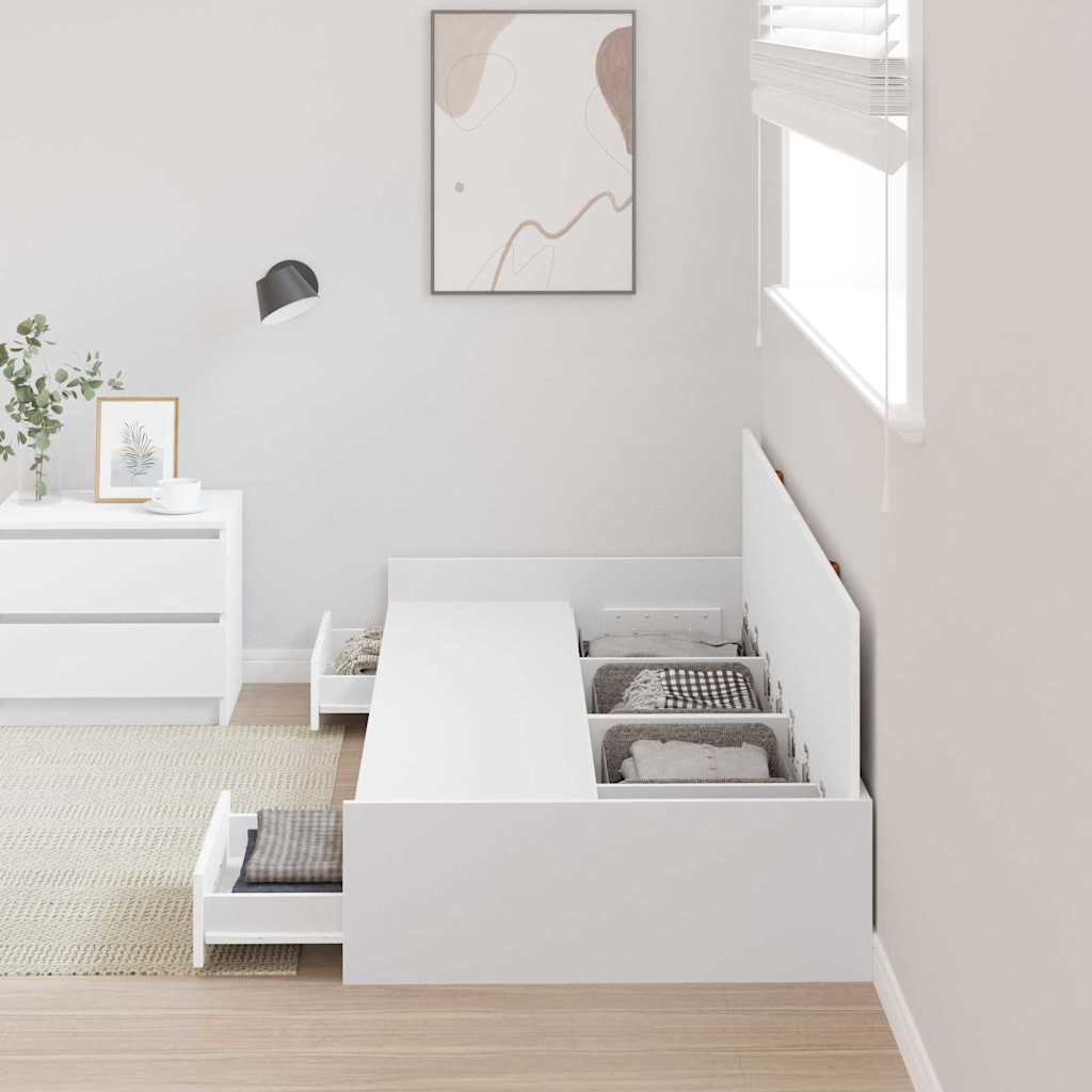 Struttura del letto Bianco 90 x 200 cm Legno multistrato