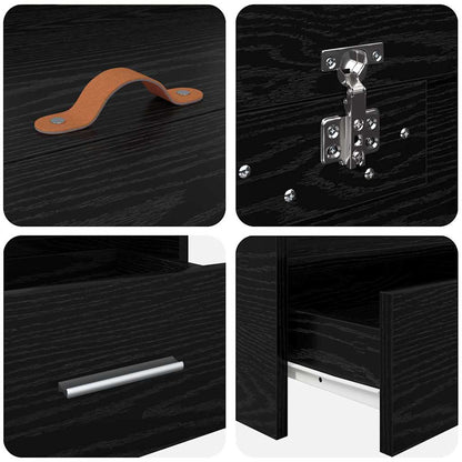 Struttura del letto Rovere Nero 90 x 200 cm Legno multistrato