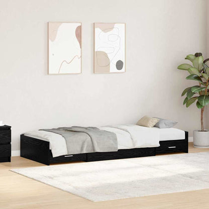 Struttura del letto Rovere Nero 90 x 200 cm Legno multistrato