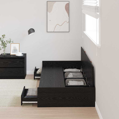 Struttura del letto Rovere Nero 90 x 200 cm Legno multistrato