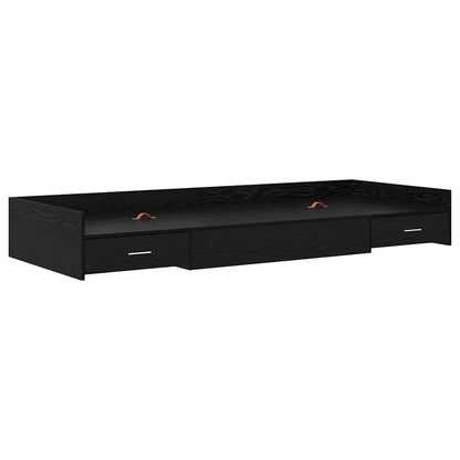 Struttura del letto Rovere Nero 90 x 200 cm Legno multistrato | homemem39