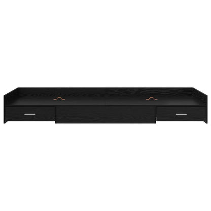 Struttura del letto Rovere Nero 90 x 200 cm Legno multistrato | homemem39