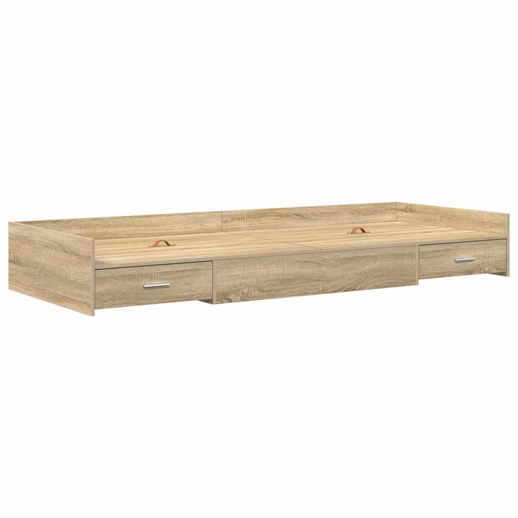 Struttura del letto Rovere Sonoma 90 x 200 cm Legno multistrato | homemem39