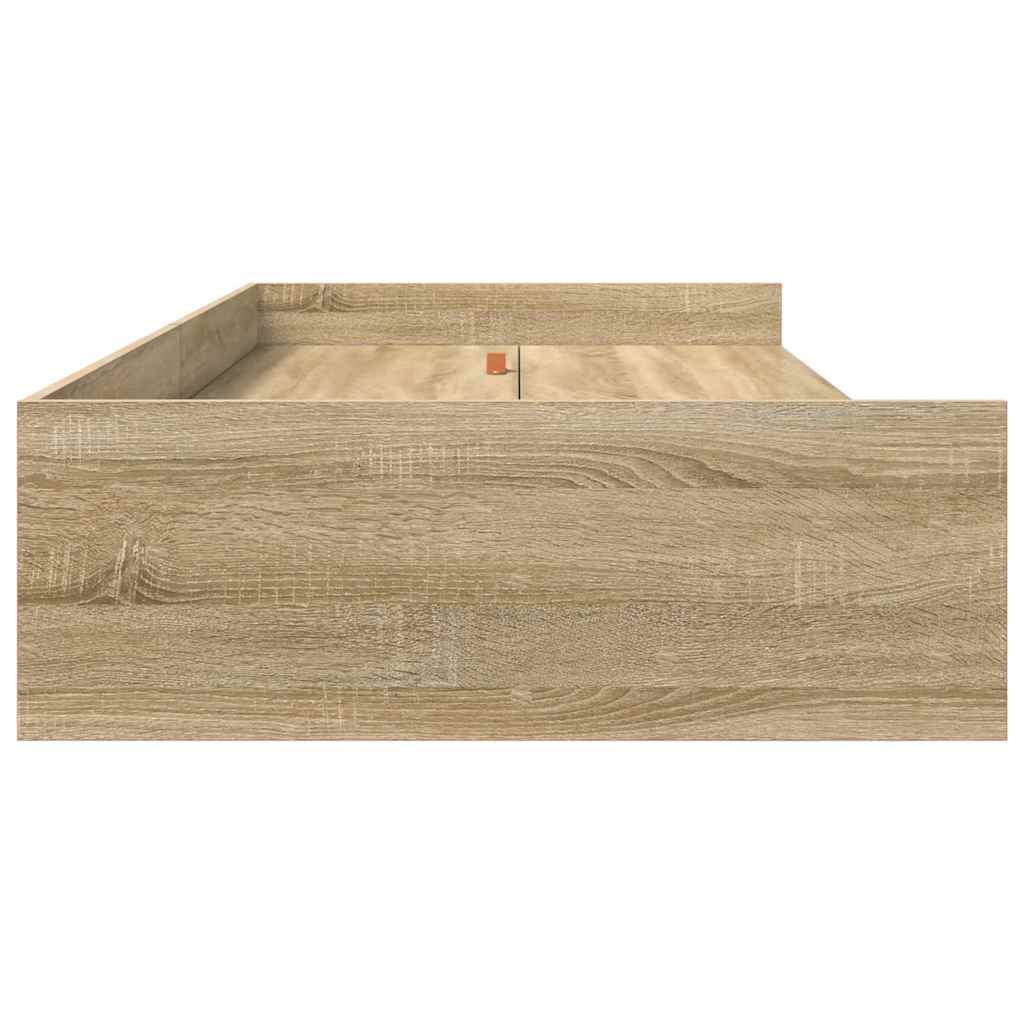 Struttura del letto Rovere Sonoma 90 x 200 cm Legno multistrato | homemem39