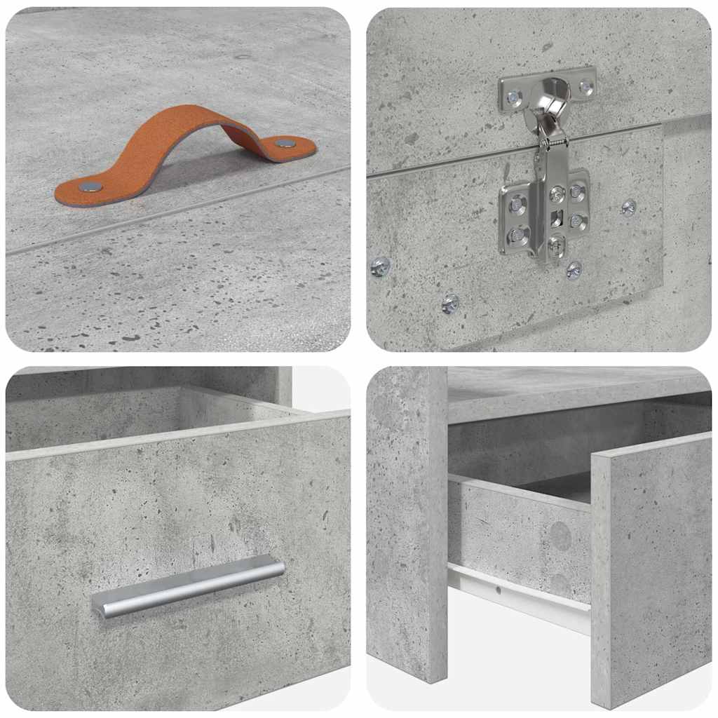 Struttura del letto con testiera Grigio cemento 90 x 200 cm