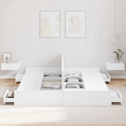 Struttura letto con contenitore Bianco 200 x 200 cm