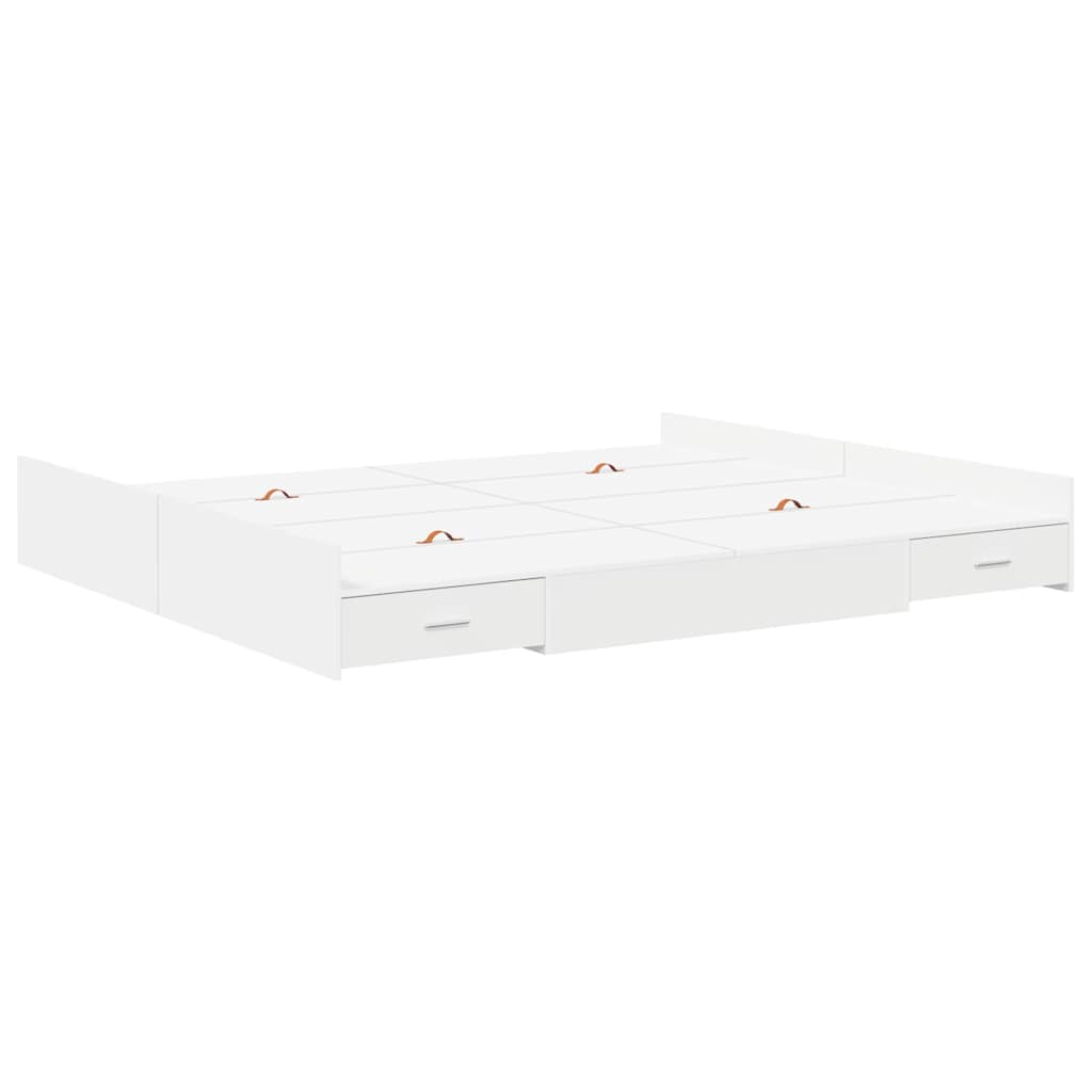 Struttura letto con contenitore Bianco 200 x 200 cm