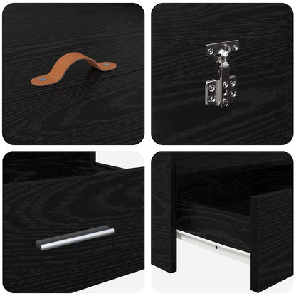 Struttura letto con contenitore Rovere Nero 200 x 200 cm