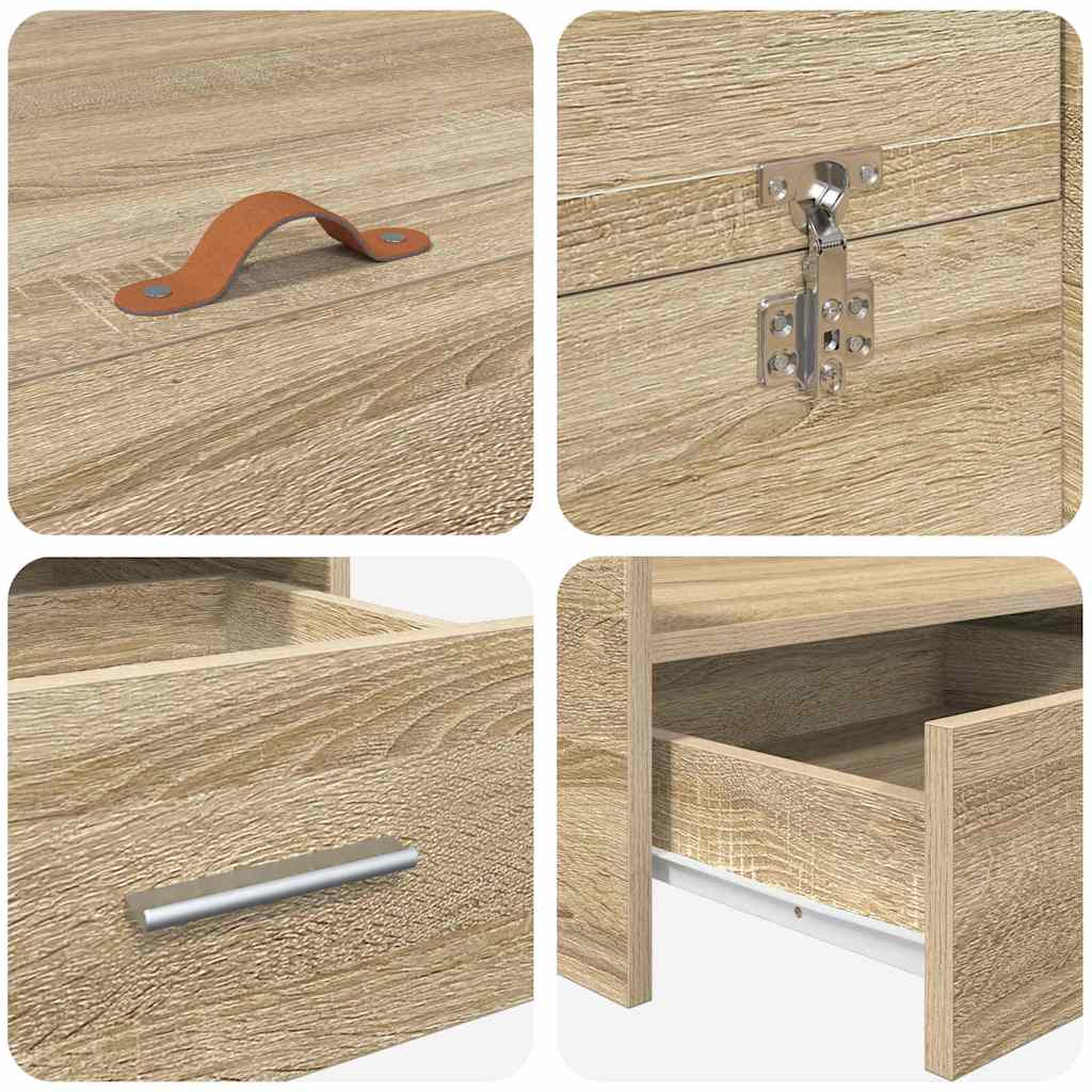 Struttura letto con contenitore Rovere Sonoma 200 x 200 cm | homemem39