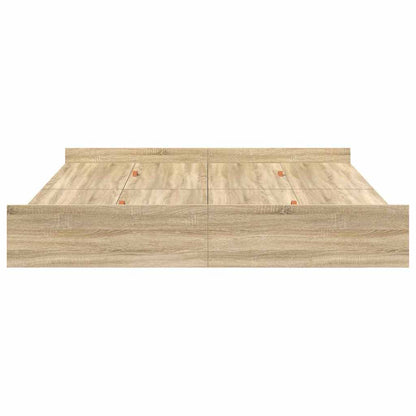 Struttura letto con contenitore Rovere Sonoma 200 x 200 cm