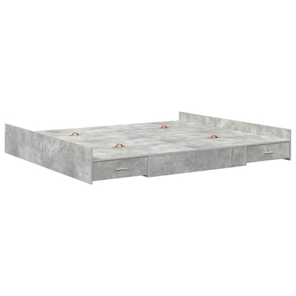 Struttura letto con contenitore Grigio cemento 200 x 200 cm | homemem39