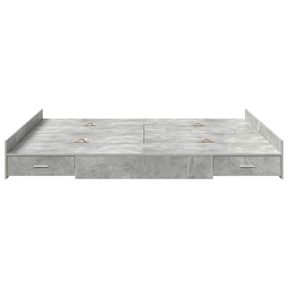 Struttura letto con contenitore Grigio cemento 200 x 200 cm | homemem39