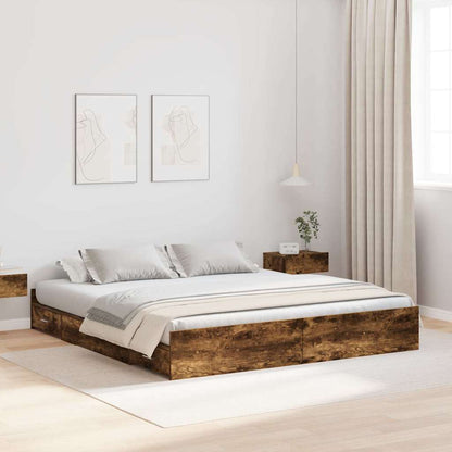 Struttura letto con contenitore Rovere fumé 200 x 200 cm | homemem39