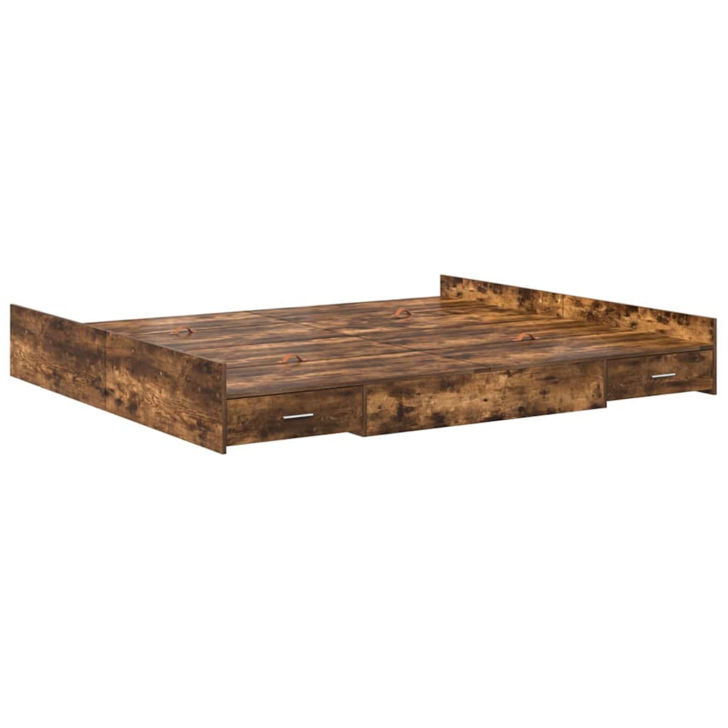 Struttura letto con contenitore Rovere fumé 200 x 200 cm | homemem39