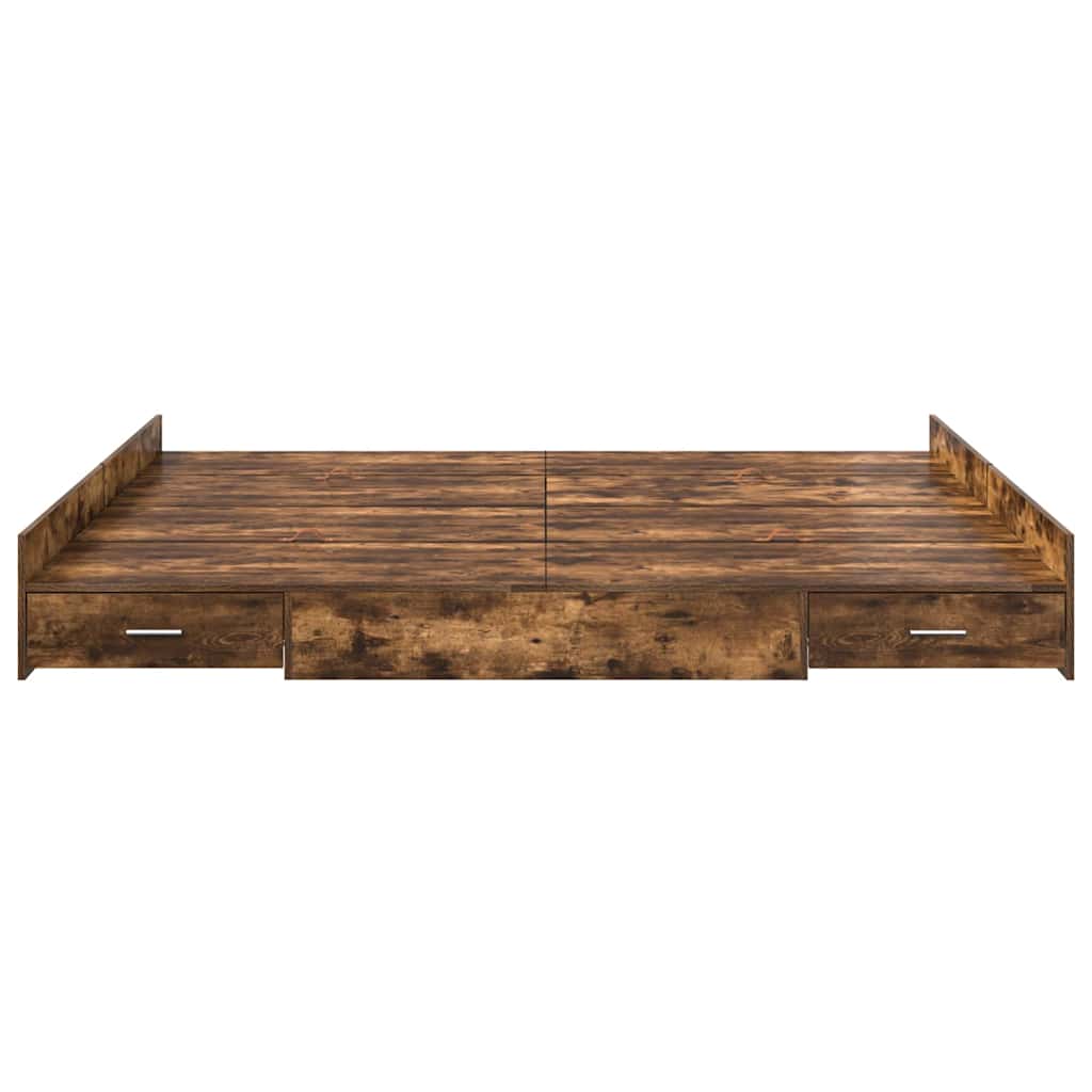 Struttura letto con contenitore Rovere fumé 200 x 200 cm | homemem39