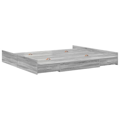 Struttura letto con contenitore Grigio Sonoma 200 x 200 cm
