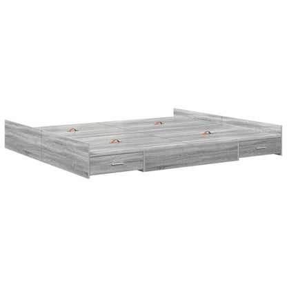 Struttura letto con contenitore Grigio Sonoma 200 x 200 cm | homemem39