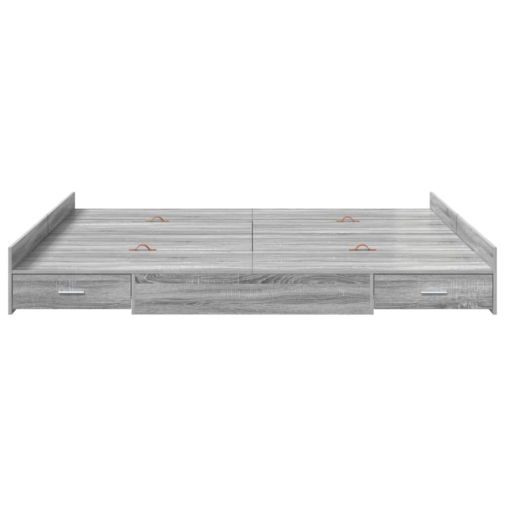 Struttura letto con contenitore Grigio Sonoma 200 x 200 cm