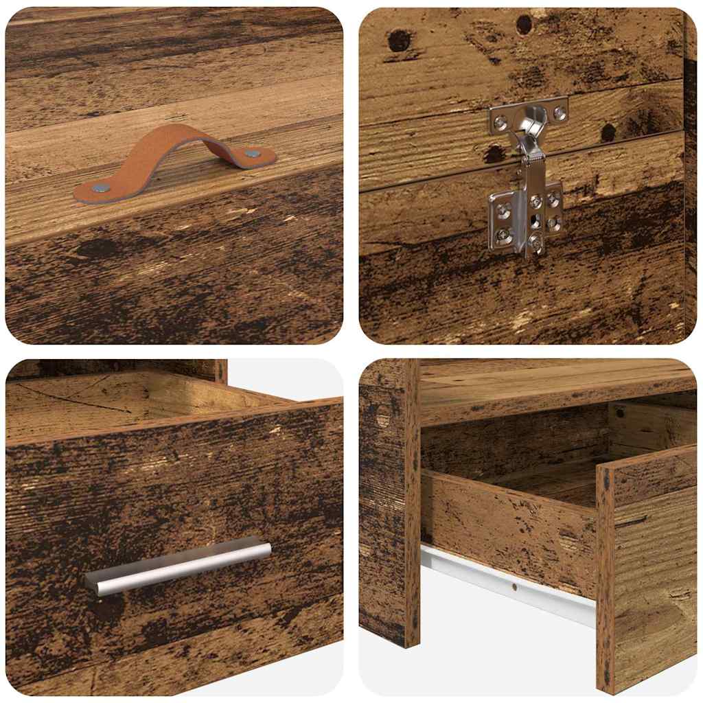 Struttura letto con contenitore Legno vecchio 200 x 200 cm | homemem39