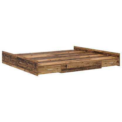 Struttura letto con contenitore Legno vecchio 200 x 200 cm