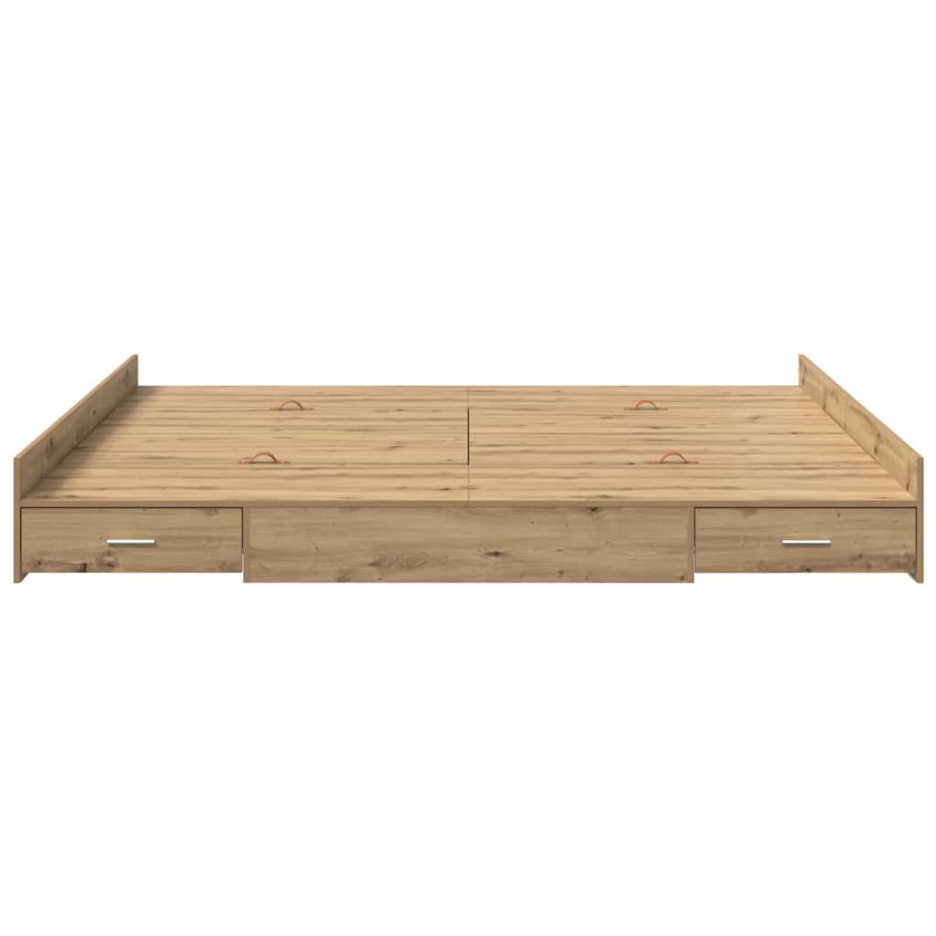Struttura letto con contenitore Rovere artigianale 200 x 200 cm | homemem39
