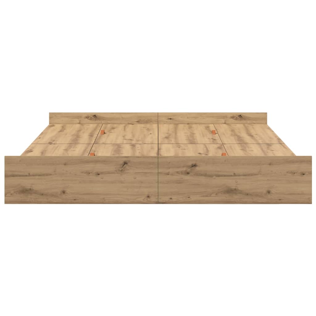 Struttura letto con contenitore Rovere artigianale 200 x 200 cm