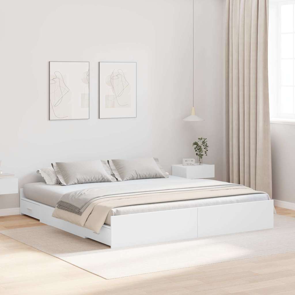 Struttura letto con contenitore Bianco 180 x 200 cm