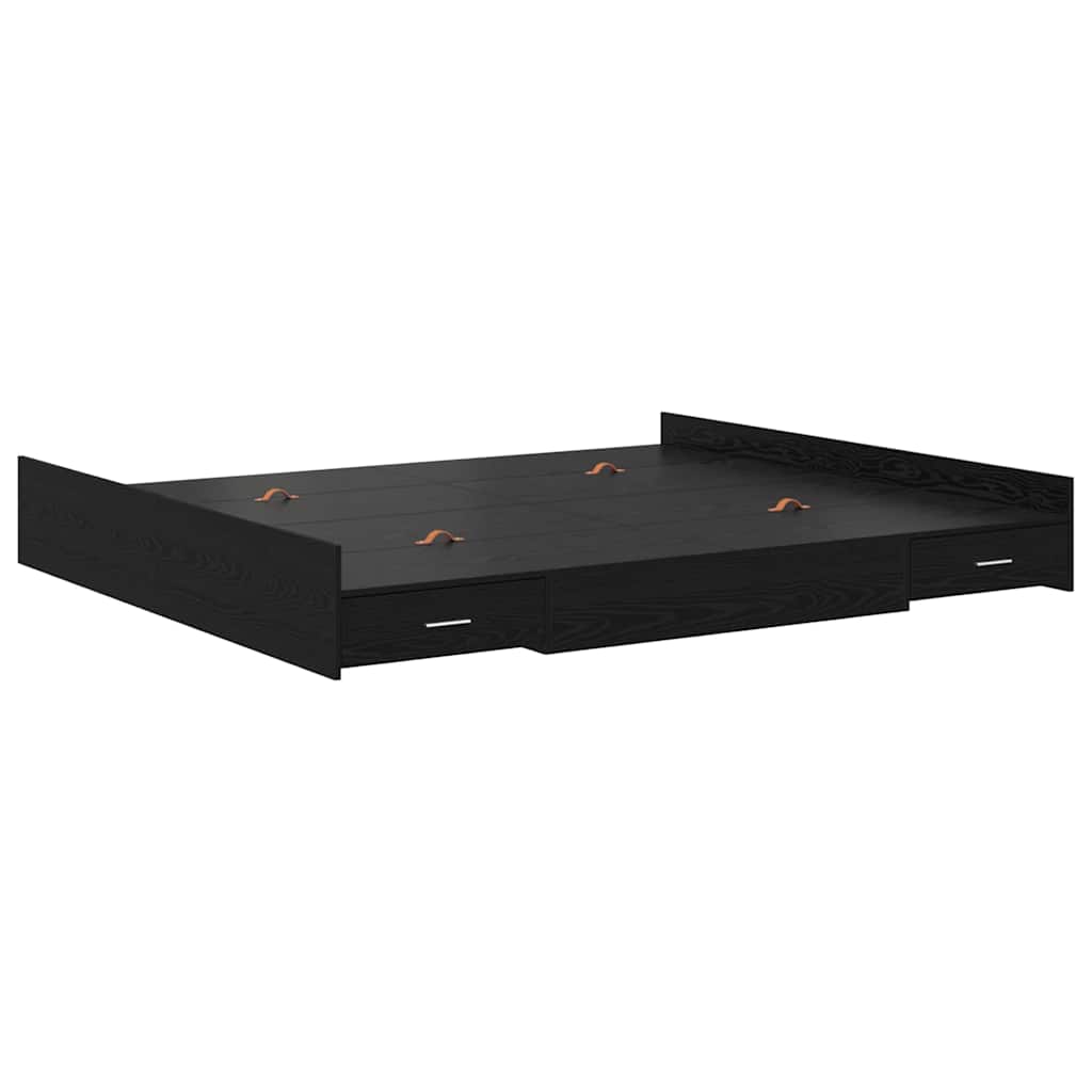 Struttura letto con contenitore Rovere Nero 180 x 200 cm | homemem39