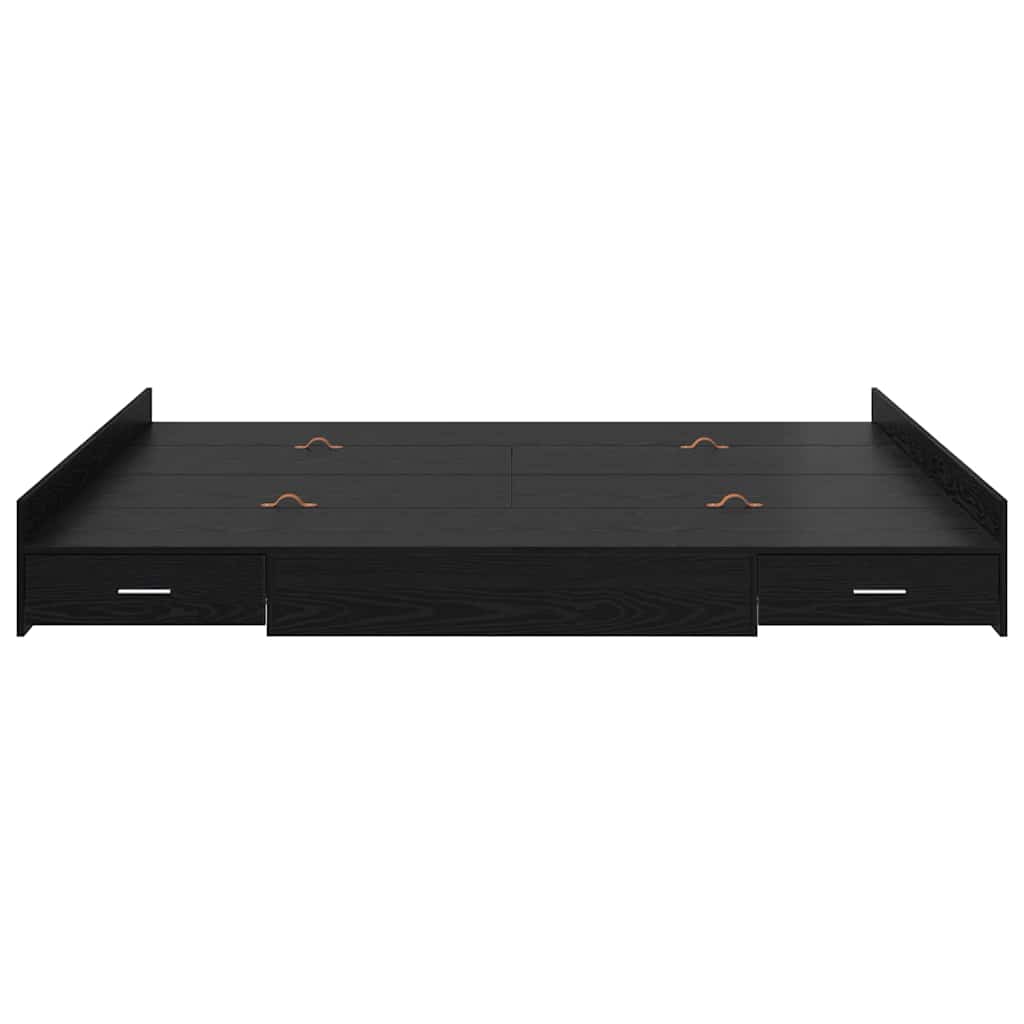 Struttura letto con contenitore Rovere Nero 180 x 200 cm | homemem39