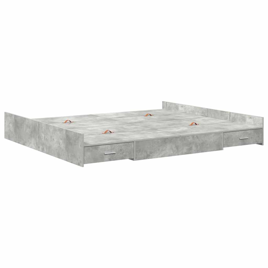 Struttura letto con contenitore Grigio cemento 180 x 200 cm | homemem39