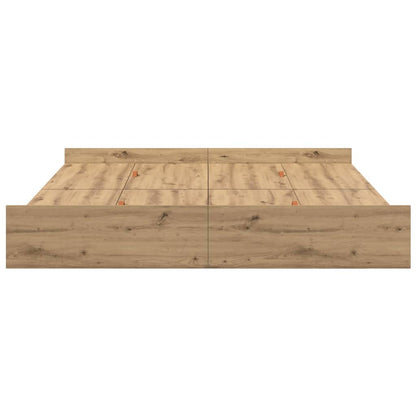 Struttura letto con contenitore Rovere artigianale 180 x 200 cm