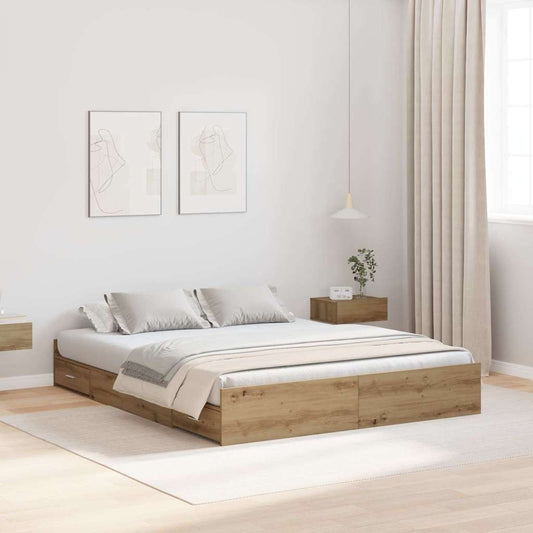 Struttura letto con contenitore Rovere artigianale 160 x 200 cm | homemem39
