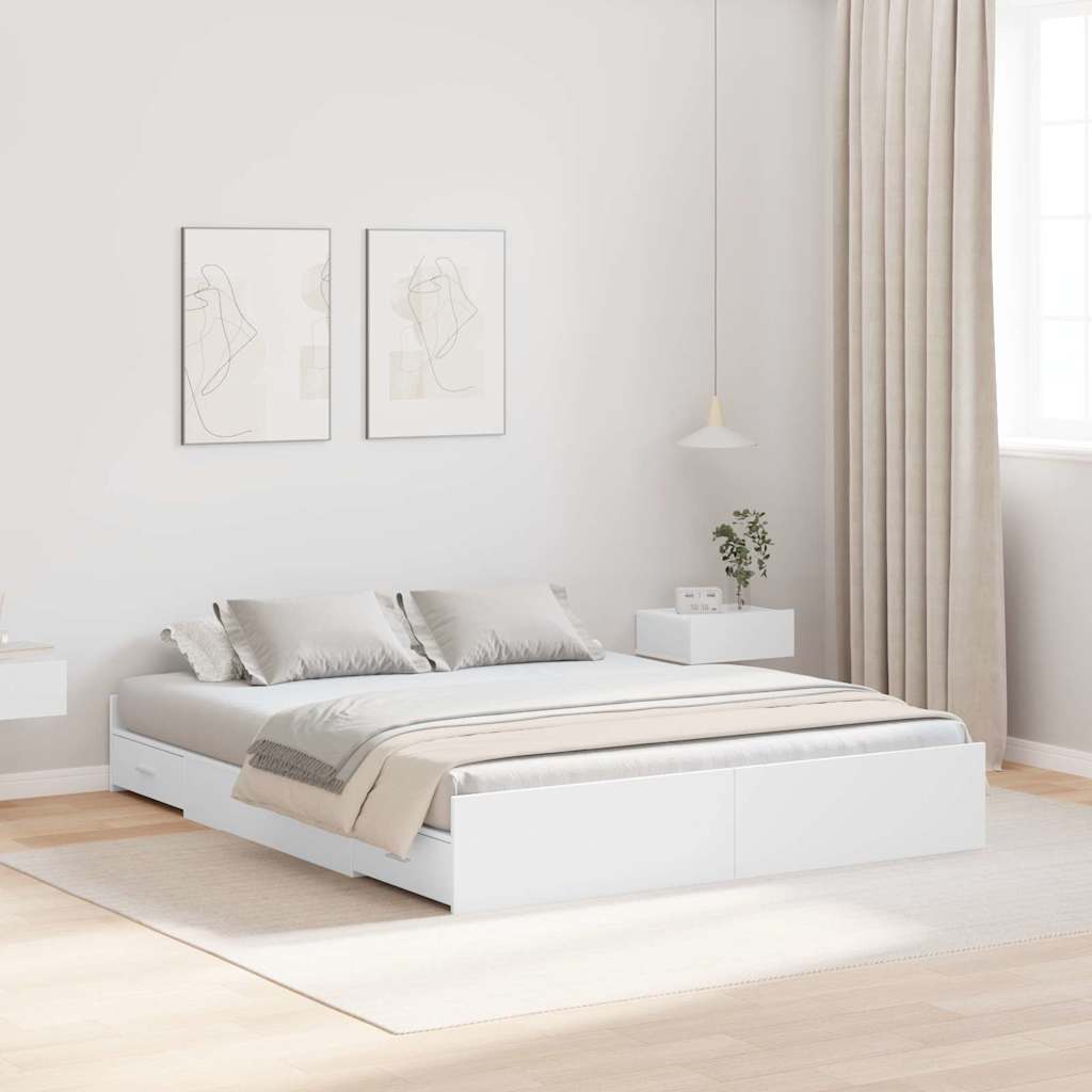 Struttura letto con contenitore Bianco 150 x 200 cm