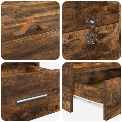 Struttura letto con contenitore Rovere fumé 150 x 200 cm