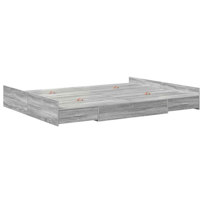 Struttura letto con contenitore Grigio Sonoma 150 x 200 cm | homemem39