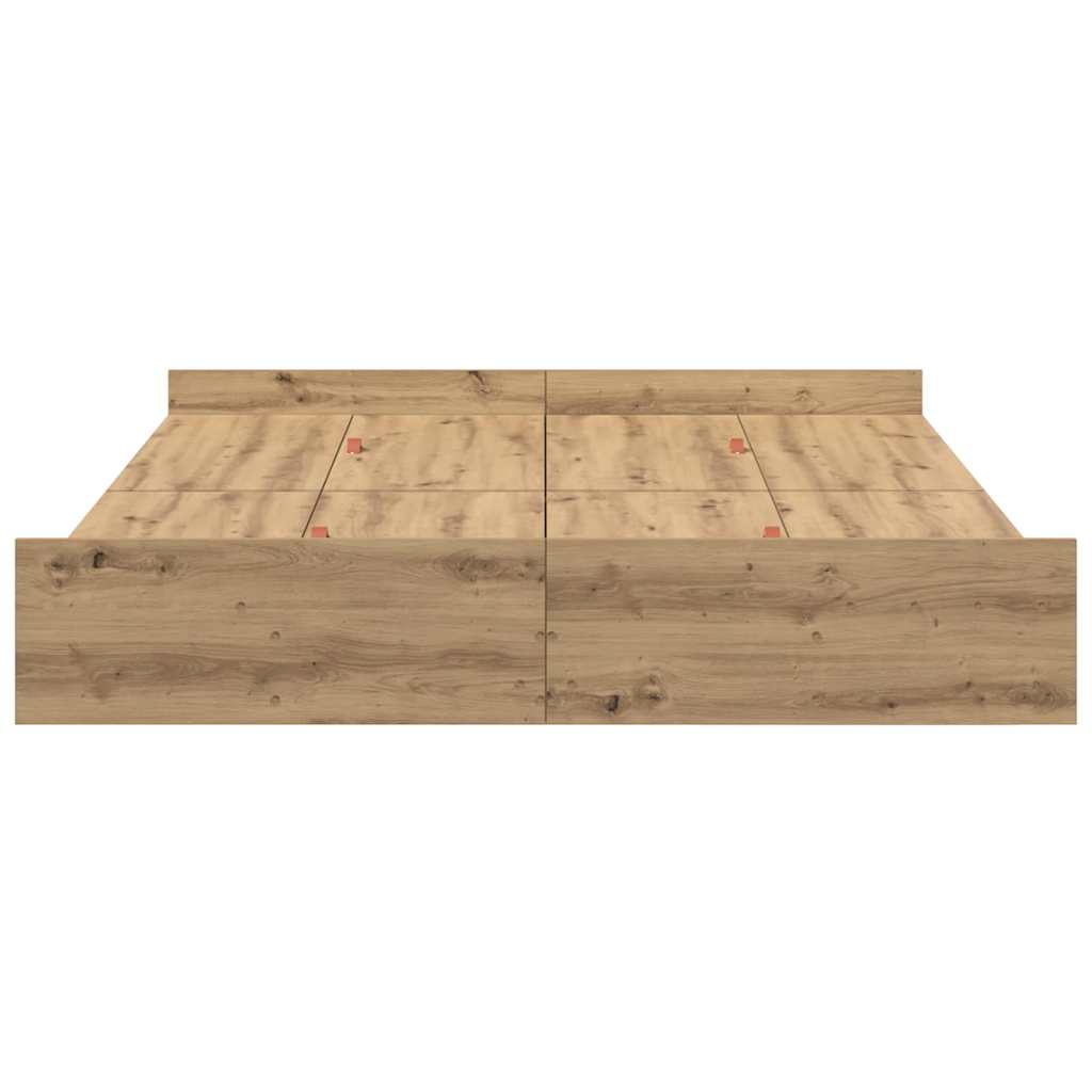 Struttura letto con contenitore Rovere artigianale 150 x 200 cm