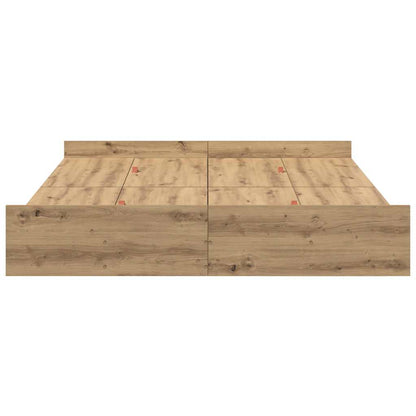 Struttura letto con contenitore Rovere artigianale 150 x 200 cm