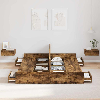 Struttura letto con contenitore Rovere fumé 140 x 200 cm | homemem39