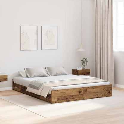 Struttura letto con contenitore Legno vecchio 140 x 200 cm