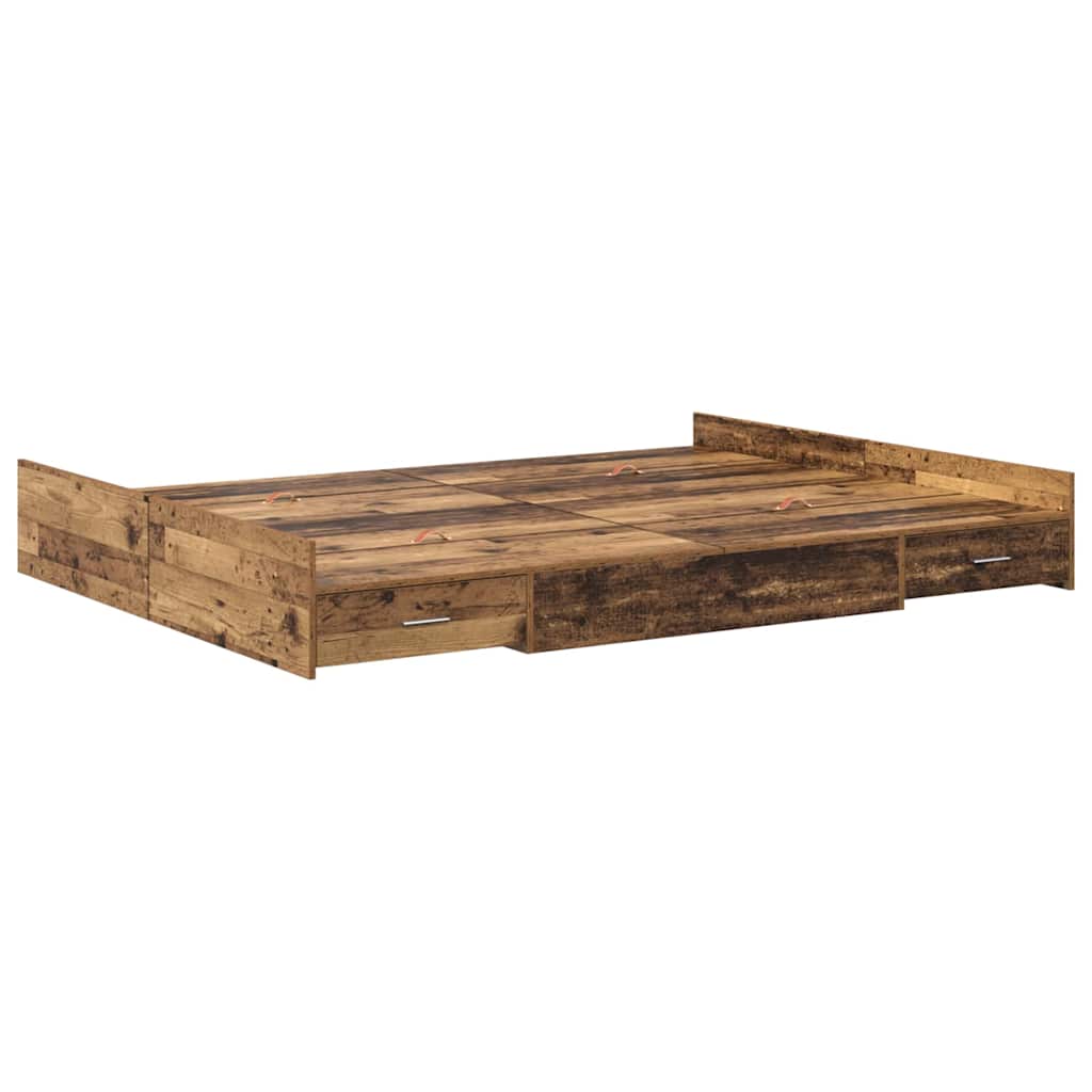 Struttura letto con contenitore Legno vecchio 140 x 200 cm | homemem39