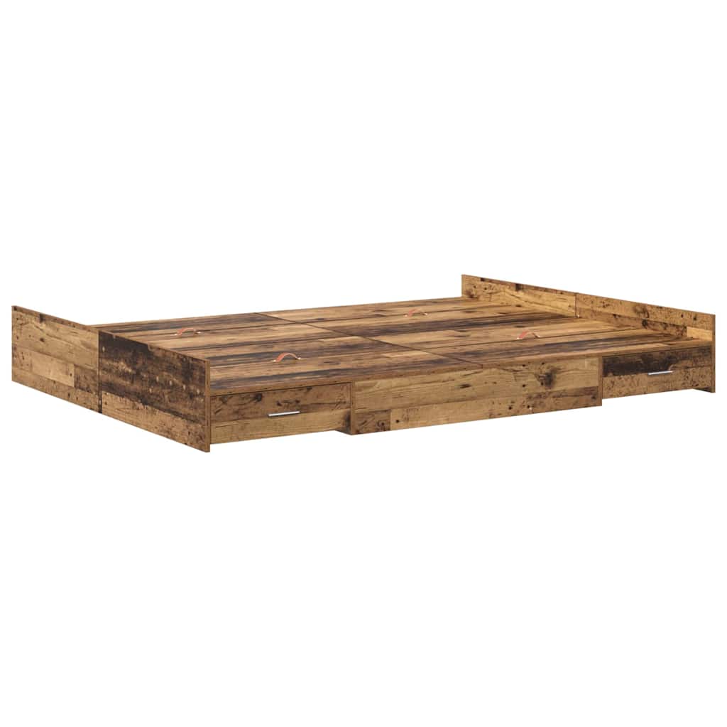 Struttura letto con contenitore Legno vecchio 140 x 200 cm | homemem39