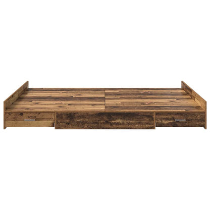 Struttura letto con contenitore Legno vecchio 140 x 200 cm