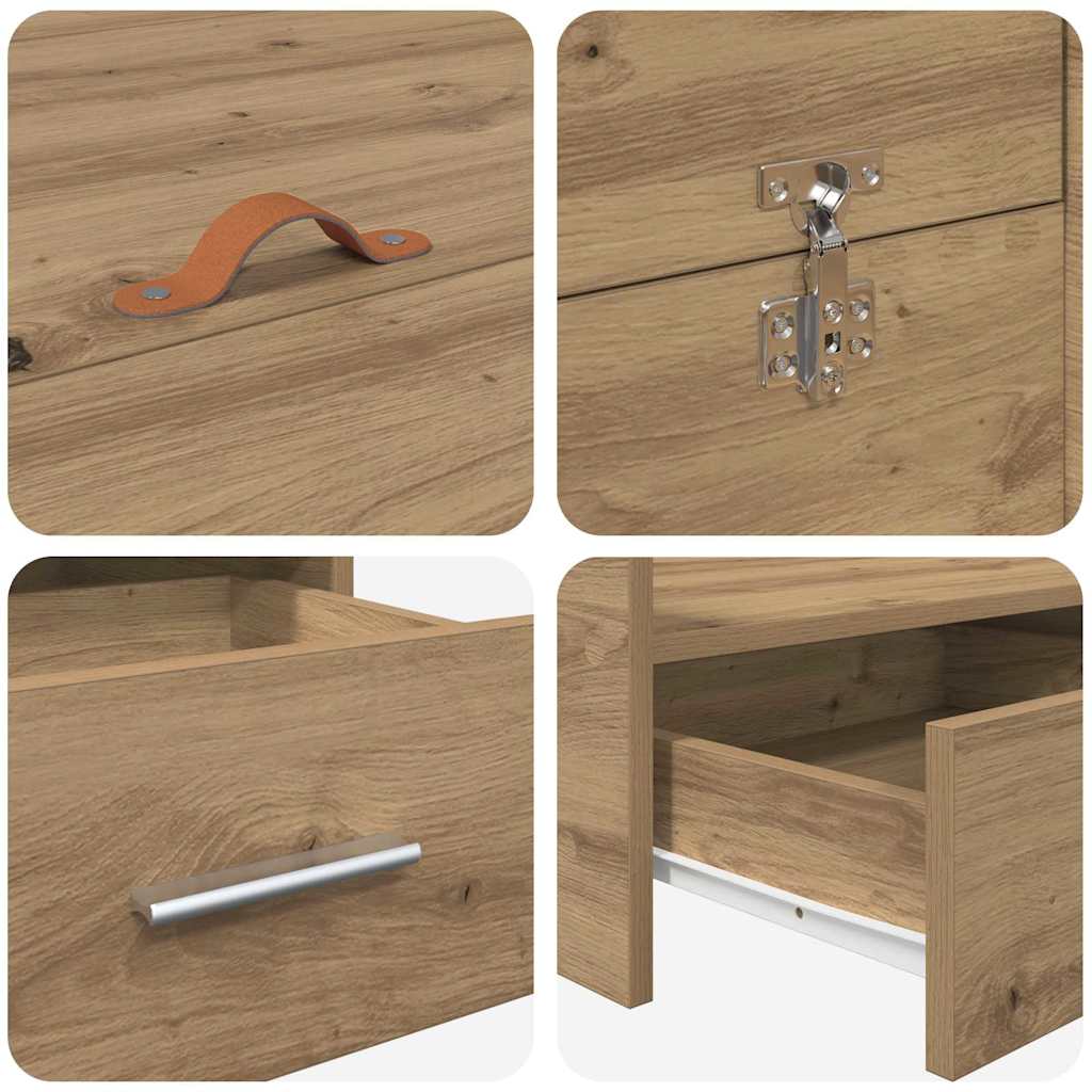 Struttura letto con contenitore Rovere artigianale 140 x 200 cm