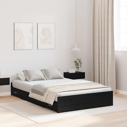 Struttura letto con contenitore Rovere Nero 120 x 200 cm | homemem39