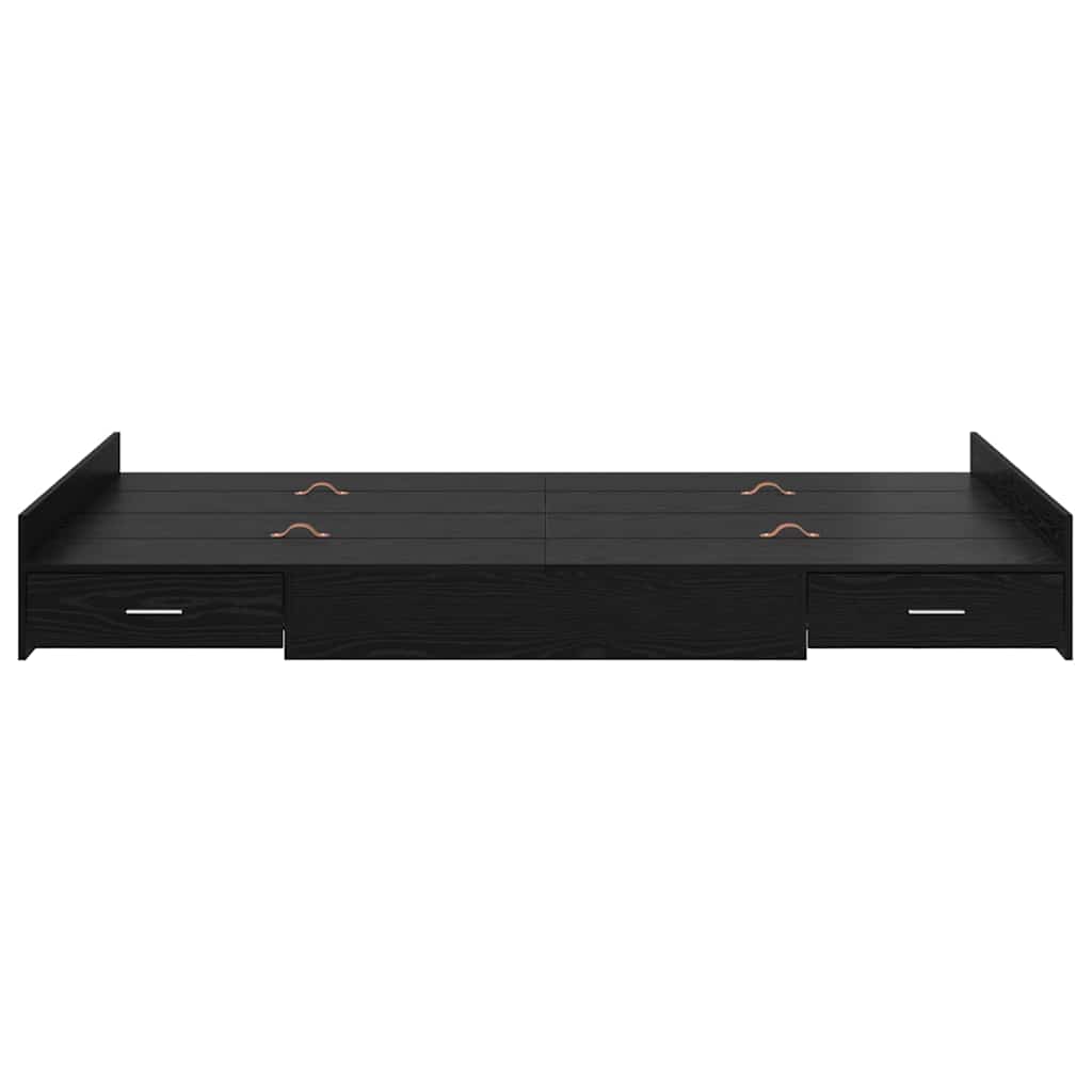 Struttura letto con contenitore Rovere Nero 120 x 200 cm | homemem39