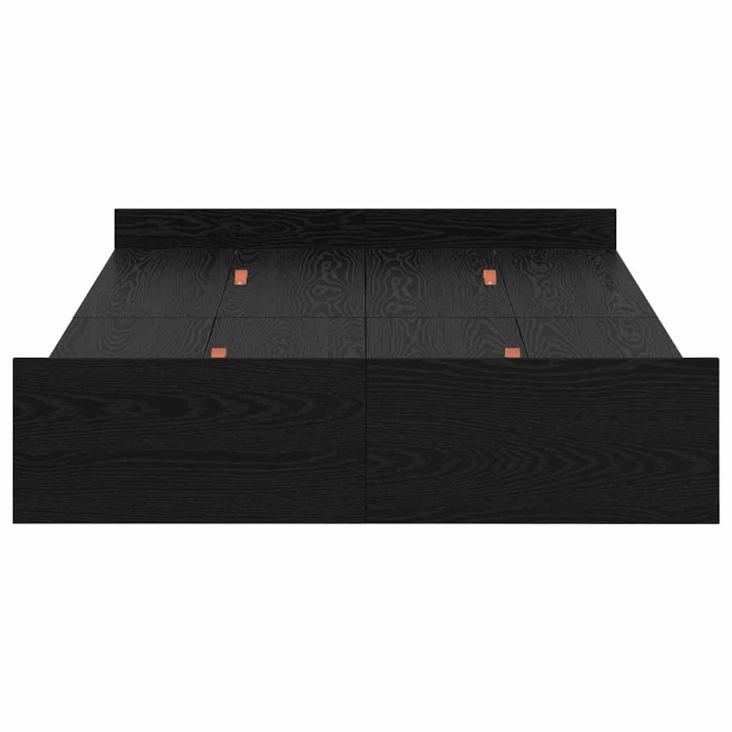 Struttura letto con contenitore Rovere Nero 120 x 200 cm | homemem39